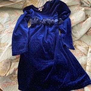 Speechless Sapphire blue velvet girls dress